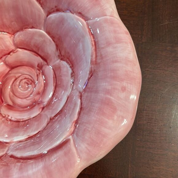 Maxcera Rose Pottery Style Serving Soup Decorator Dining Bowl - Picture 3 of 7